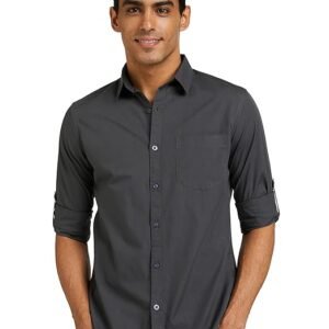 Amazon Brand - Symbol Men's Solid Cotton Shirt | Casual | Plain | Full Sleeve | Summer-Regular Fit (Available in Plus Size)